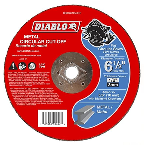 6.5" DIABLO METAL CUTTING DISC